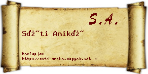 Sóti Anikó névjegykártya